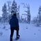 Snowshoeing in winter wonderland