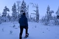 Snowshoeing in winter wonderland