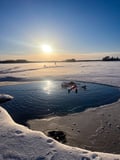 Ice floating and Log sauna