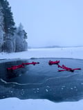 Ice floating and Log sauna