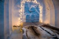 Exotic night in a snow igloo