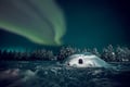 Exotic night in a snow igloo