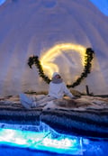 Exotic night in a snow igloo
