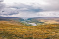 Teno river valley carves between the fells.