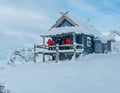 Instagram snowshoeing to Santa's cabin, Levi