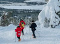 Instagram snowshoeing to Santa's cabin, Levi