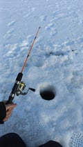 ICE FISHING EXPERIENCE ON A FROZEN LAKE