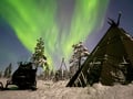 Arctic Night Family Snowmobile Safari with Campfire, Levi