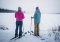 Skin based skiing in to old forest and to the lake