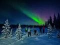 Night Snowshoeing — search for the Aurora, Levi
