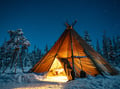 Arctic Night Family Snowmobile Safari with Campfire, Levi