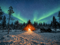 Arctic Night Family Snowmobile Safari with Campfire, Levi