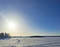 Ice fishing, Lake Inari, Veskoniemi