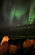Northern Lights search on a minivan tour in Utsjoki
