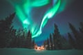 Searching for Northern Lights by Snowmobile