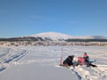 Ice-Fishing By Foot On Lake Ylläsjärvi