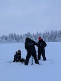 Ice-Fishing By Foot On Lake Ylläsjärvi