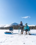 Ice-Fishing By Foot On Lake Ylläsjärvi