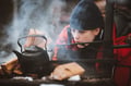 Around the open fire...