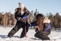 Drilling the hole in the ice!