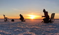 Ice fishing and Log sauna