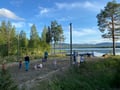 Traditional wood-heated sauna and swimming in lake Pyhäjärvi