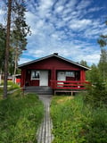 Traditional wood-heated sauna and swimming in lake Pyhäjärvi