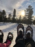 Snowshoeing in wilderness