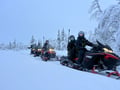 A SNOWMOBILE SAFARI 2,5h, in snowy forest, Levi