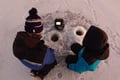 Ice fishing trip at Lake Inari