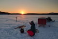 Ice fishing trip at Lake Inari
