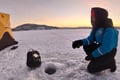 Ice fishing trip at Lake Inari