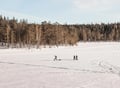 Snowshoeing on local lake
