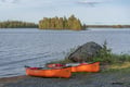 Canoe Down the River Trip in Lapland