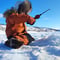 Ice fishing experience on an Arctic lake