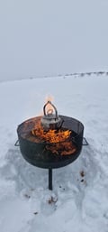 Ice fishing experience on an Arctic lake