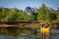 Canoeing around Arktikum in Rovaniemi