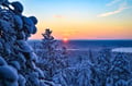 Beautiful frozen landscapes in Finnish Lapland