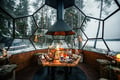 Dinner in a Glass Igloo Under Northern Lights