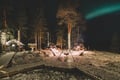 Dinner in a Glass Igloo Under Northern Lights