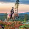 Midnight sun riding to the hill 2h