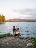 Lake fishing at the summertime