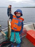 Lake fishing at the summertime