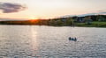 Lake fishing at the summertime